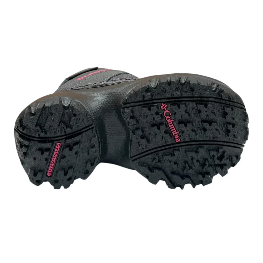 Columbia Rope Tow III Toddler Girls Waterproof Snow Boots Size 8 Pink Gray Black